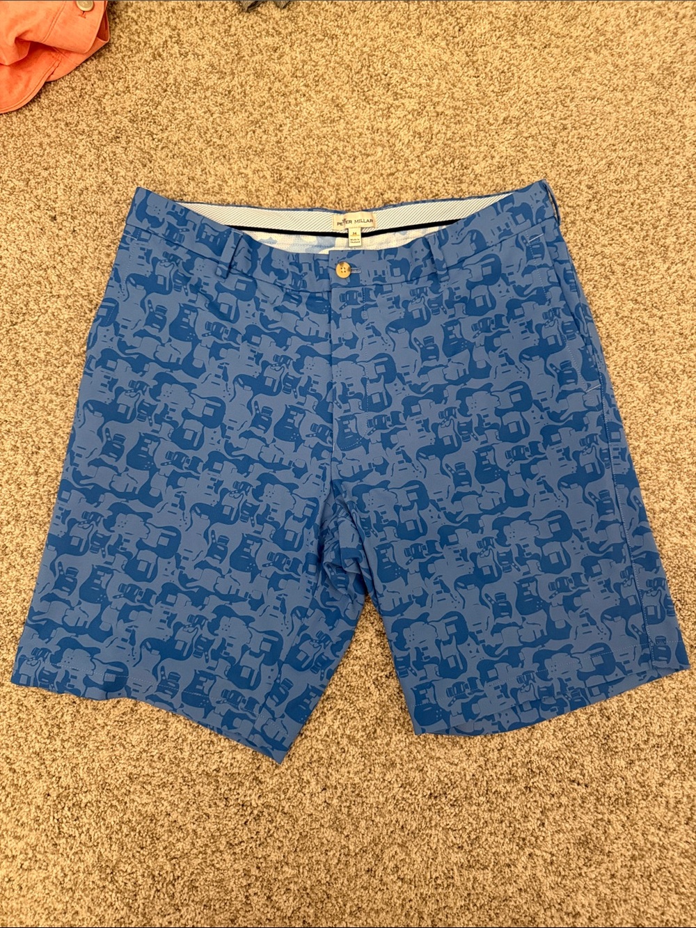 Peter Millar Blue Graphic Golf Shorts size 34